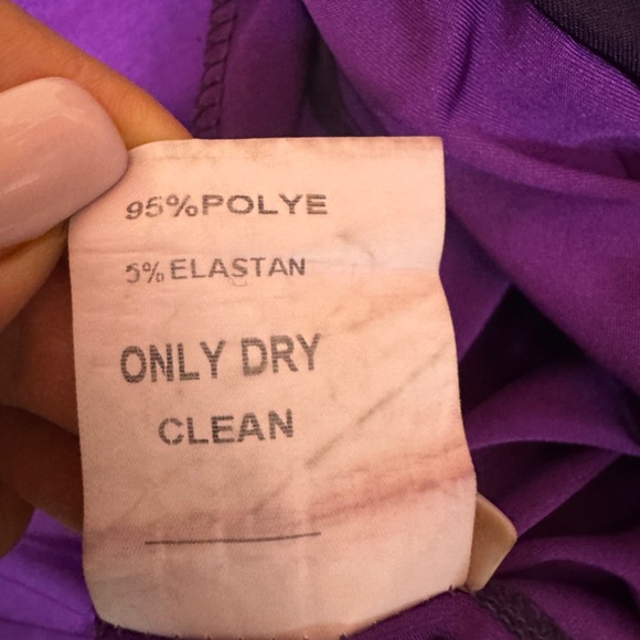 BOUNCE VINTAGE Elegant Purple Draped Dress Size 48. E45 - Picture 15 of 16